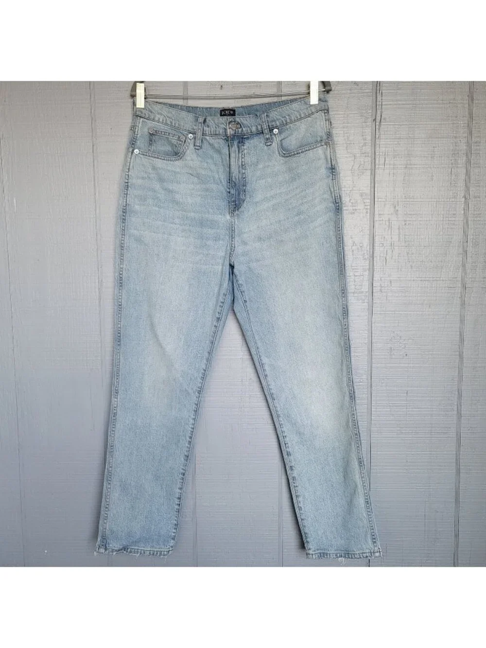 J.Crew High-Rise Classic Vintage Jeans 31 Light Wash Straight Leg Raw Hem